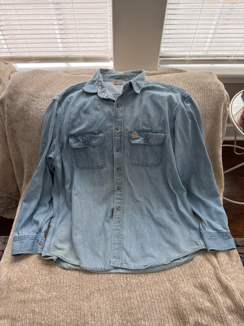 Vintage Carhartt Denim Long Sleeve Button Down